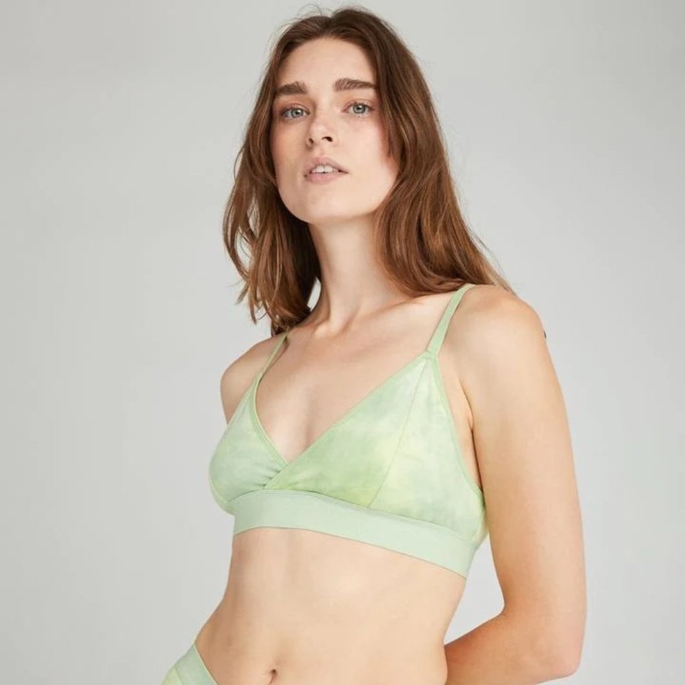 Free People RicherPoorer Classic Bralette, Green Storm
